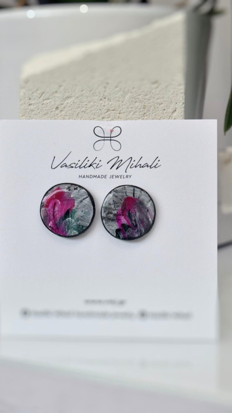 Στρογγυλά σκουλαρίκια Vasiliki Mihali jewelry