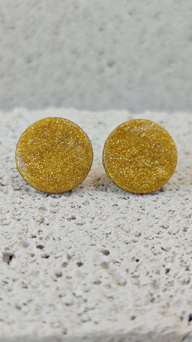Κίτρινα στρογγυλά σκουλαρίκια