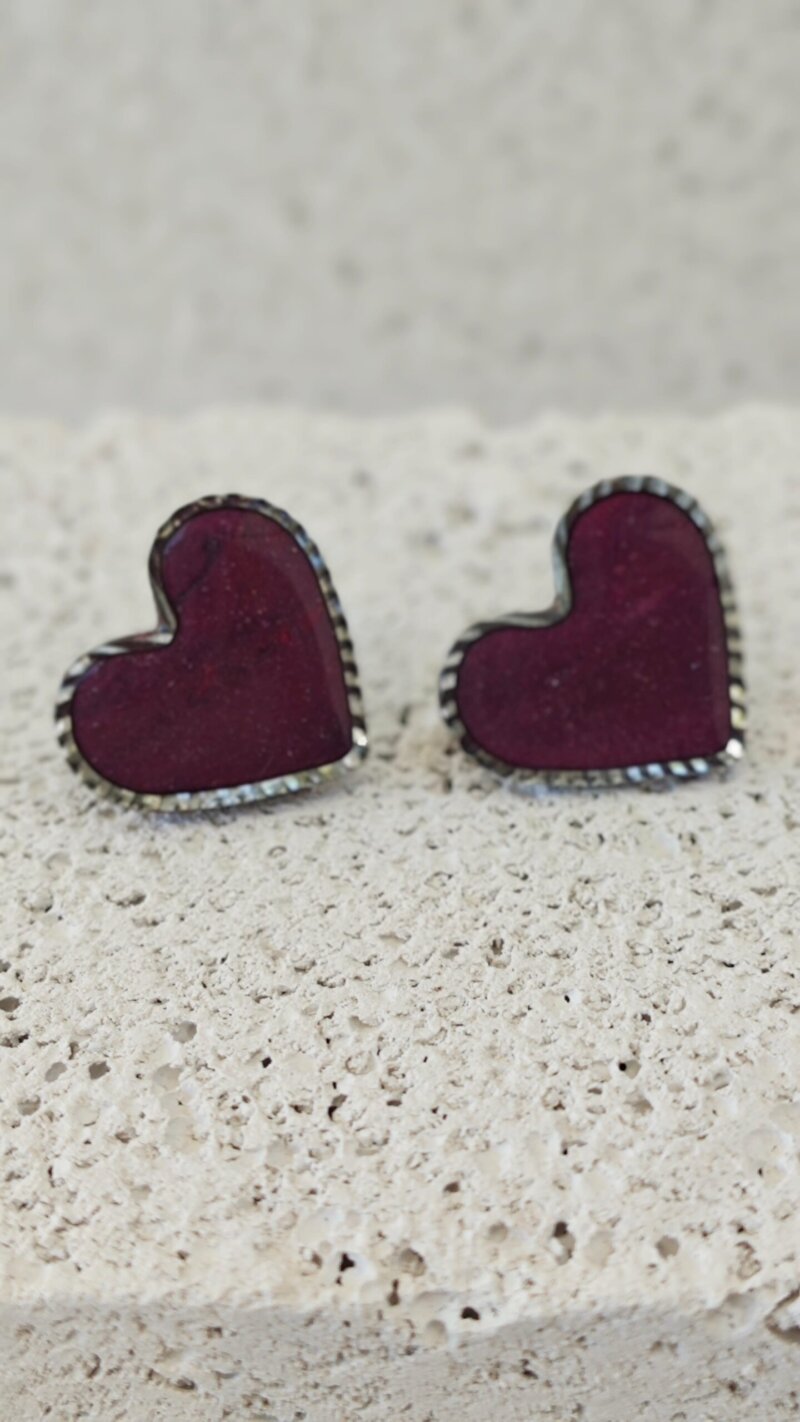 Σκουλαρίκια από πολυμερικό πηλό καρδιές