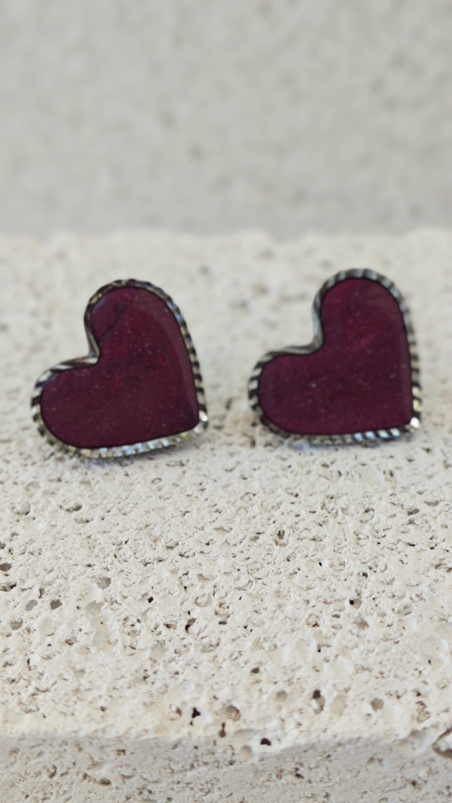 Σκουλαρίκια από πολυμερικό πηλό καρδιές