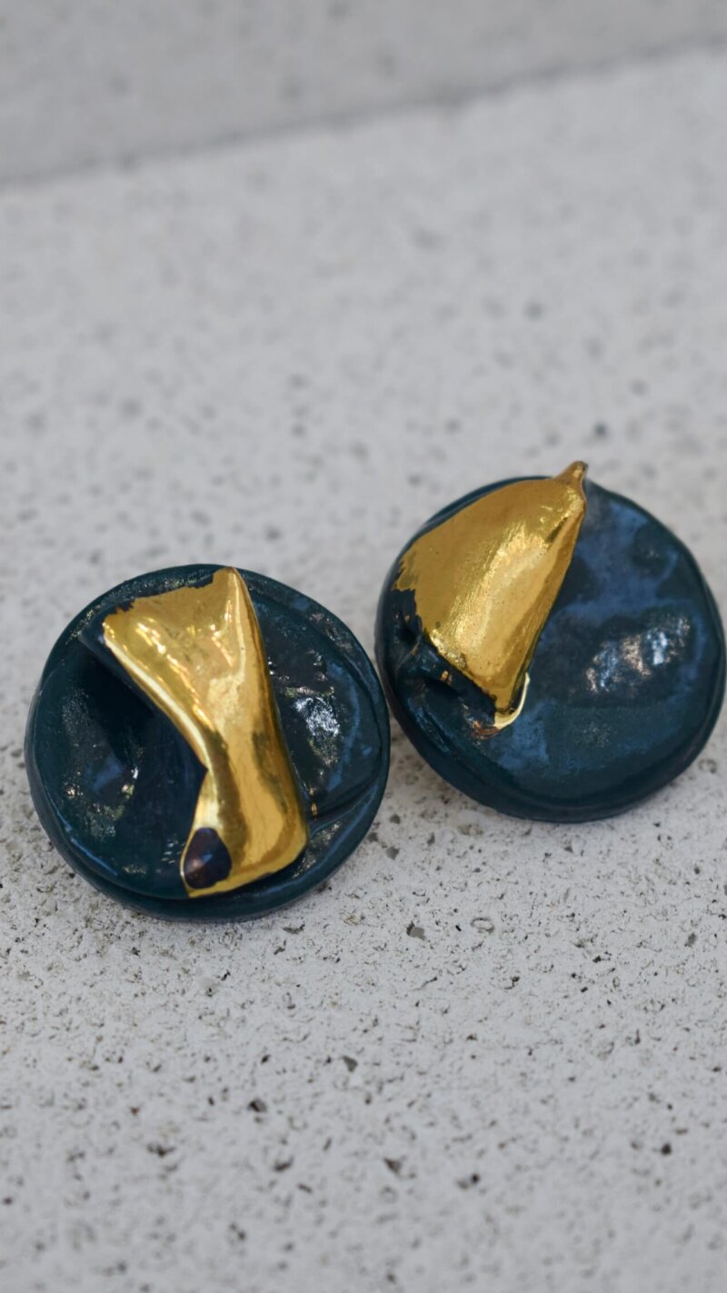 Κεραμικά σκουλαρίκια πράσινα