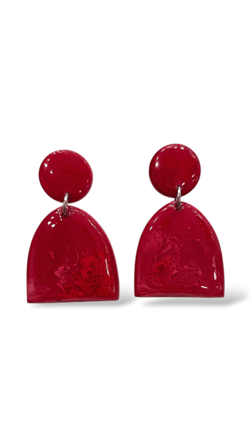 Σκουλαρίκια “Bold Shapes” από πολυμερικό πηλό με λάμψη υγρού γυαλιού