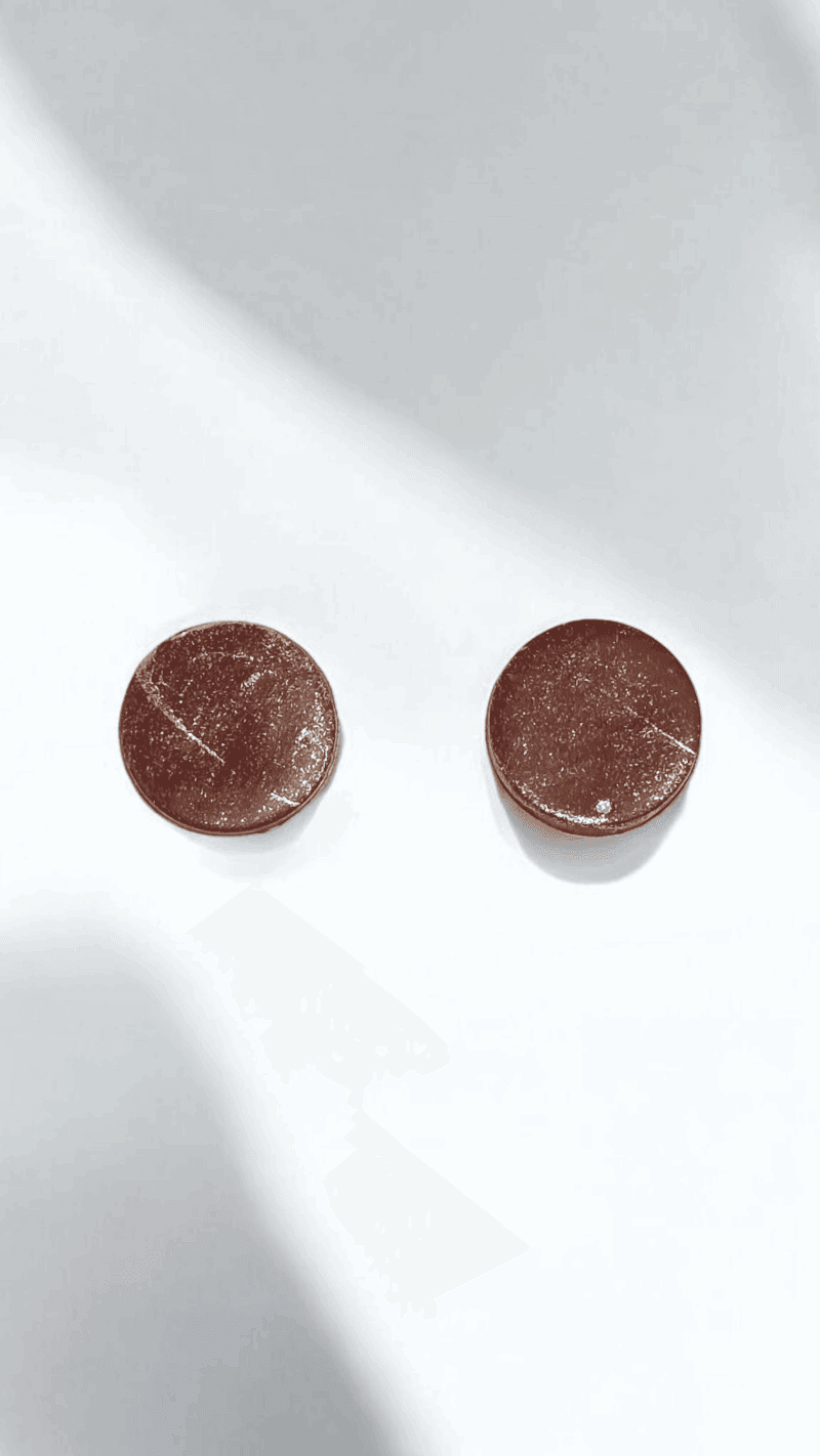 Καρφωτά σκουλαρίκια καφέ με διακριτική χρυσή λάμψη