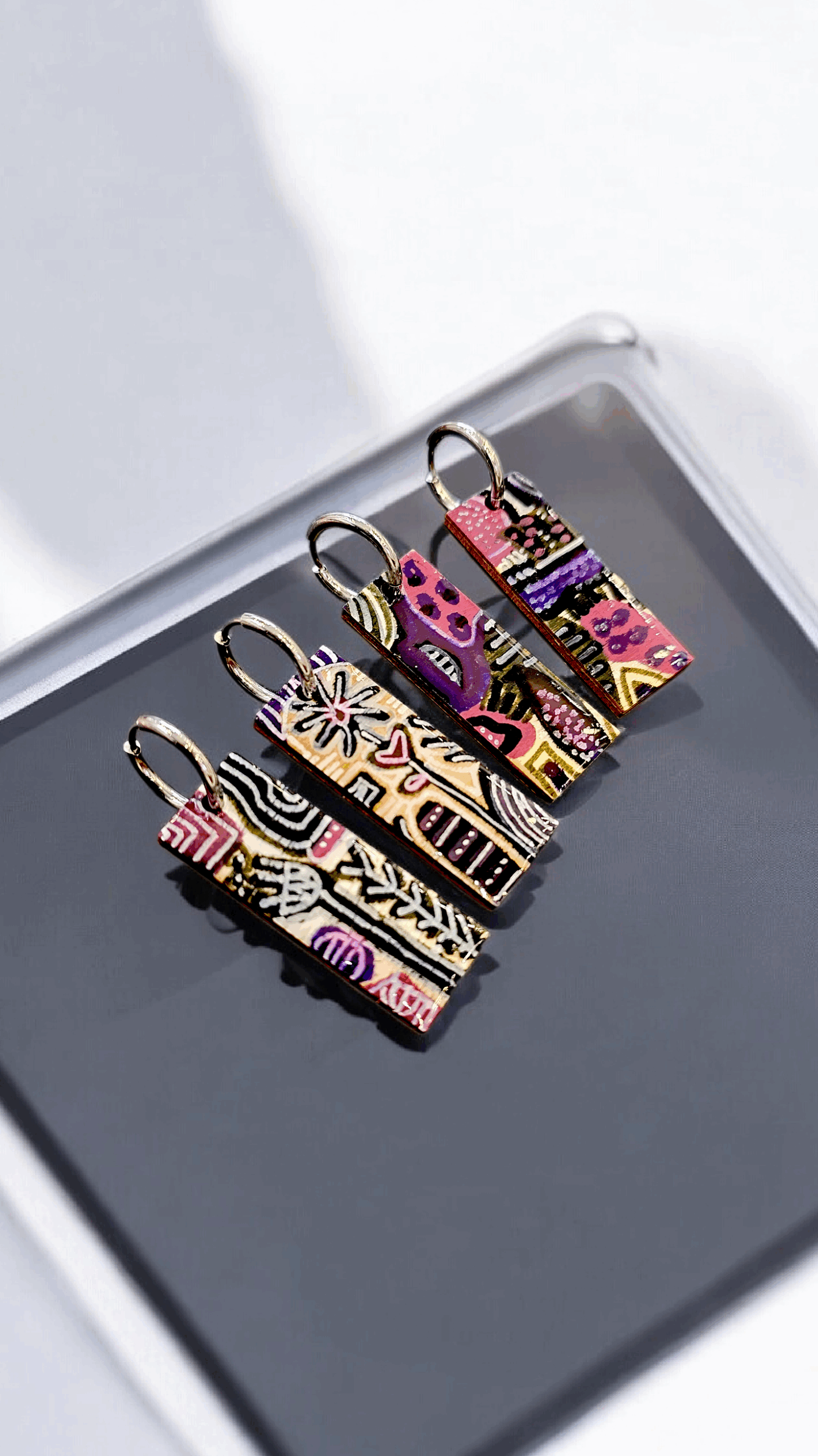 Ξύλινα σκουλαρίκια με διαφορά μοτίβα