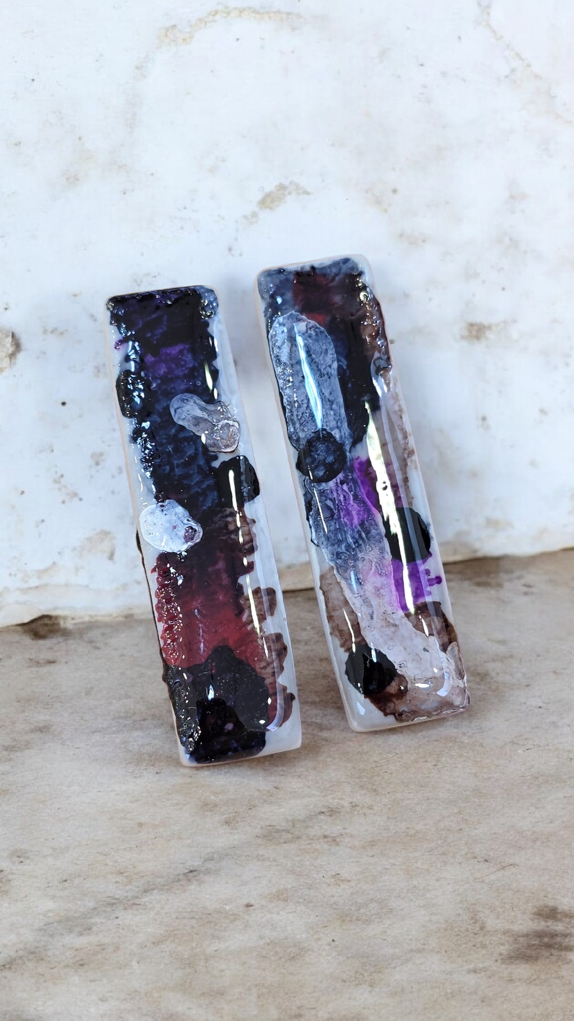 Παραλληλόγραμμα πολύχρωμα σκουλαρίκια