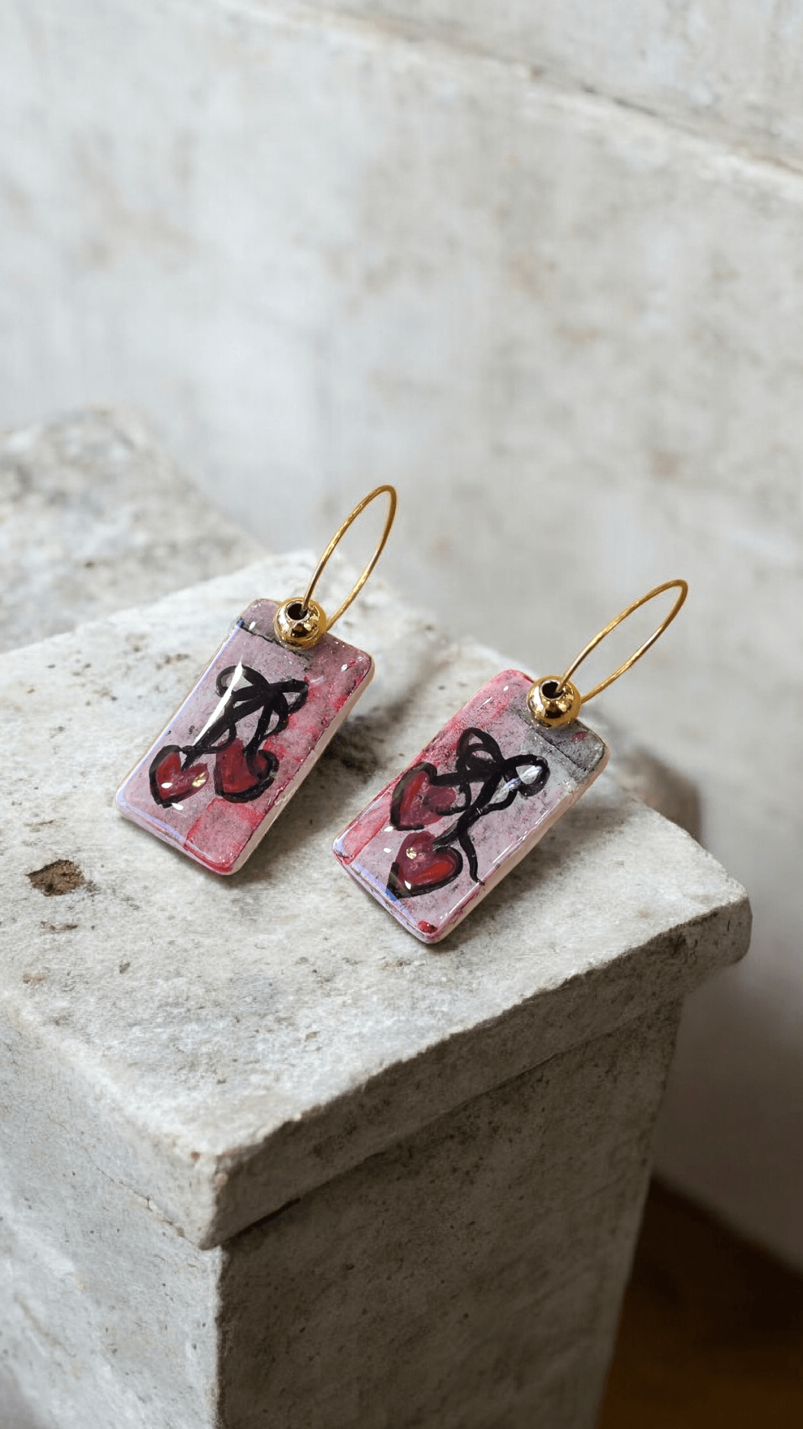 Vintage σκουλαρίκια από πηλό