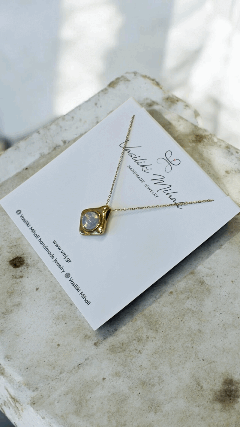 Κολιέ ρόμβος φεγγαροπετρα