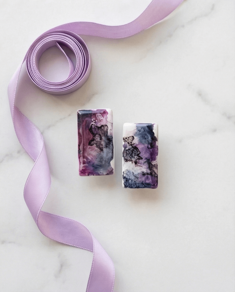 Σκουλαρίκια “Violet Ink" - Image 4