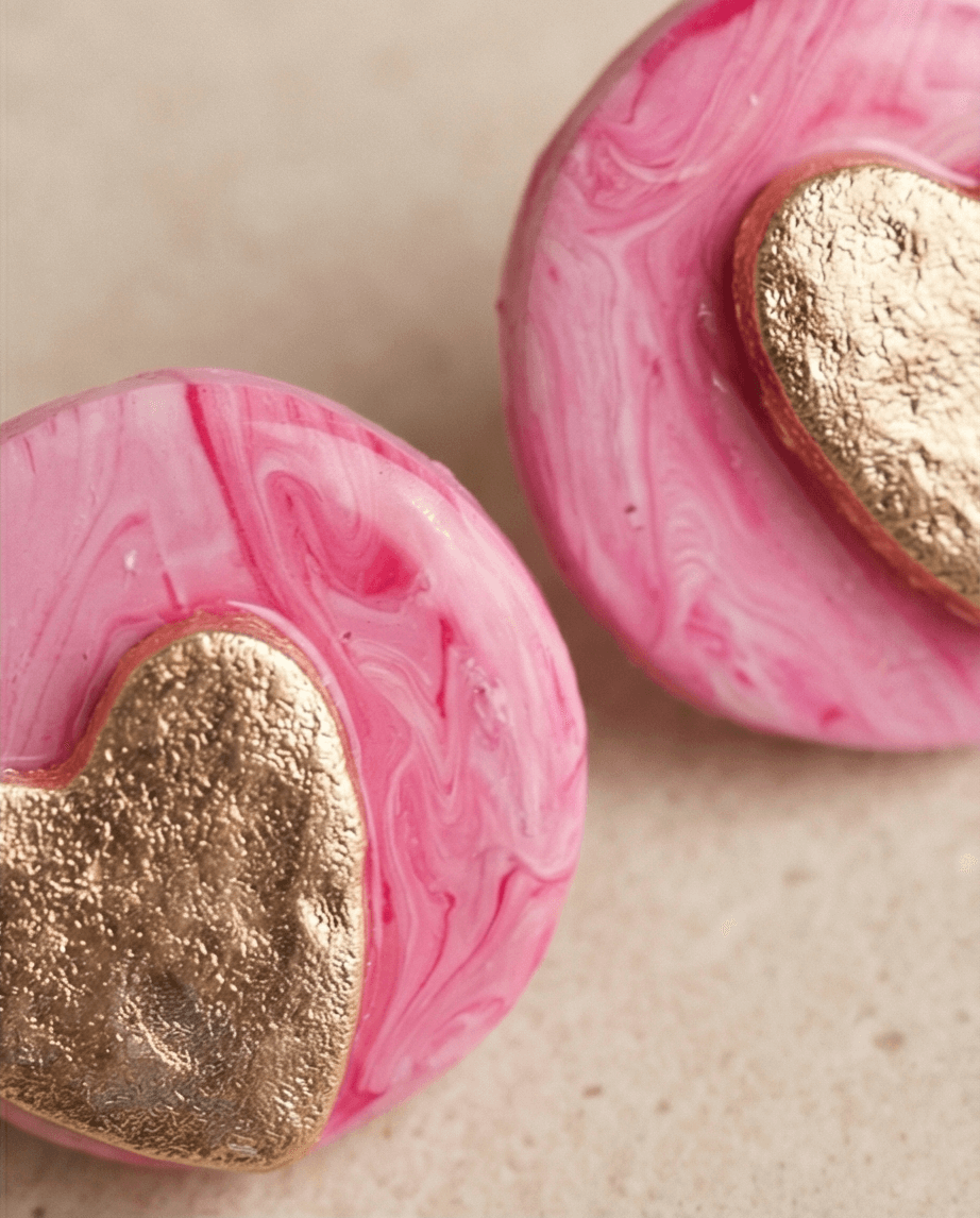 Σκουλαρίκια “Pink Heart” - Image 3