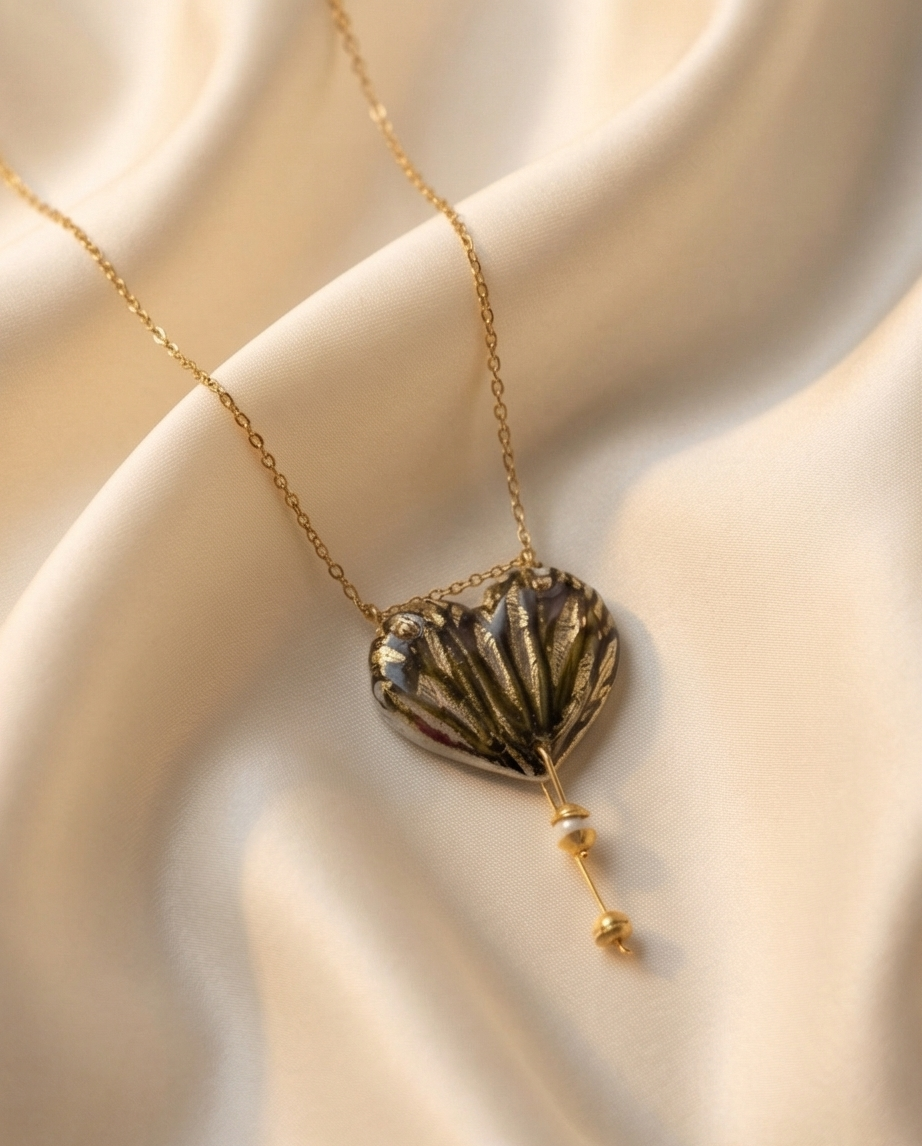 Κολιέ Καρδιά από Πολυμερικό Πηλό